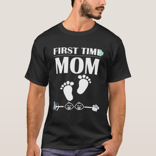 First Time Mom Announcemen Plus Size Cute Graphic T-Shirt (Vorderseite)