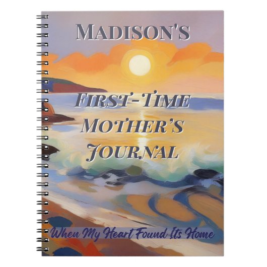 First-Time Mother’s Journal–Personalized Keepsake Notizblock (Vorderseite)