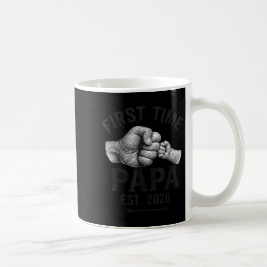 First Time Papa Est 2026 Fist Bump New Dad Father' Kaffeetasse (Rechts)