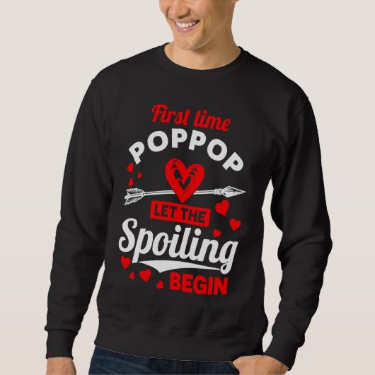 First Time Poppop Father's Day Christmas Sweatshirt (Vorderseite)