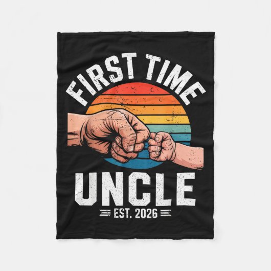 First Time Uncle Est 2026 Baby Announcement Great Fleecedecke (Vorderseite)