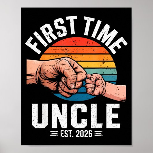 First Time Uncle Est 2026 Baby Announcement Great Poster (Vorne)
