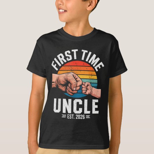First Time Uncle Est 2026 Baby Announcement Great T-Shirt (Vorderseite)