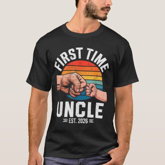 First Time Uncle Est 2026 Baby Announcement Great T-Shirt (Vorderseite)