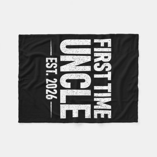 First Time Uncle Est. 2026 Funny New Uncle Fleecedecke (Vorderseite (Horizontal))