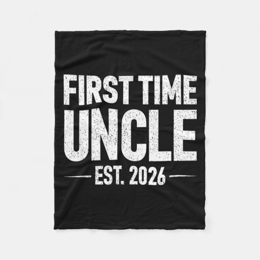 First Time Uncle Est. 2026 Funny New Uncle Fleecedecke (Vorderseite)