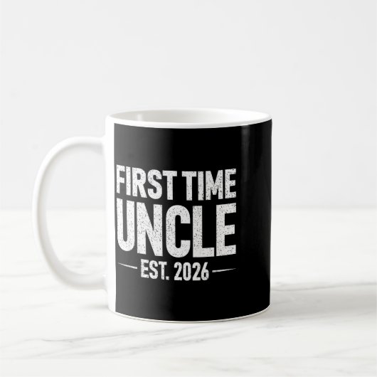 First Time Uncle Est. 2026 Funny New Uncle Kaffeetasse (Links)