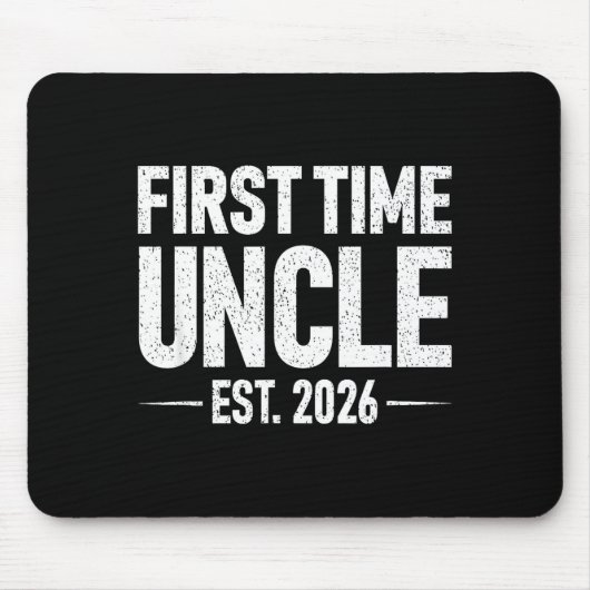 First Time Uncle Est. 2026 Funny New Uncle Mousepad (Vorne)