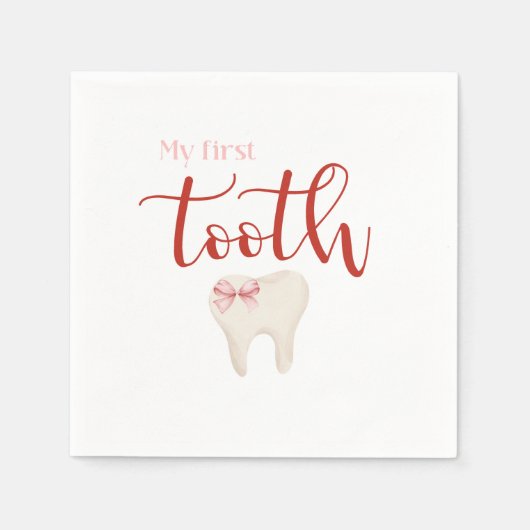 First Tooth - Agra Hadig Minimalistisch Pink Serviette (Vorderseite)