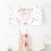First Tooth Girl Dusche Party bearbeitbare Banner (Insitu)