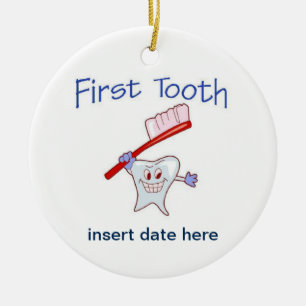 First Tooth Keramik Ornament