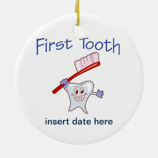 First Tooth Keramik Ornament (Hinten)