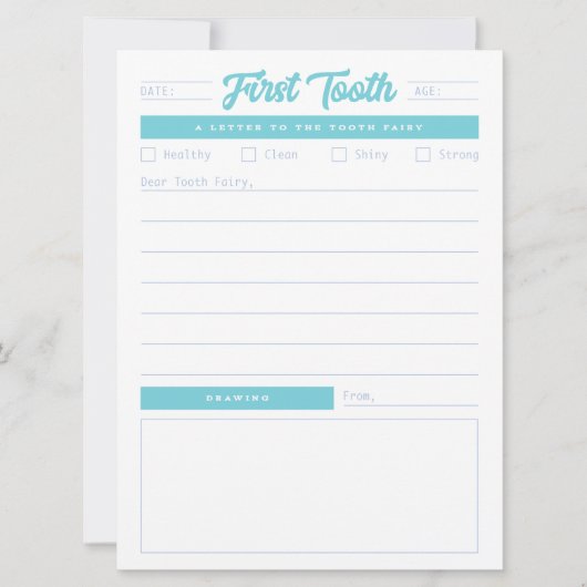 First Tooth Letter Feiertagskarte (Vorderseite)