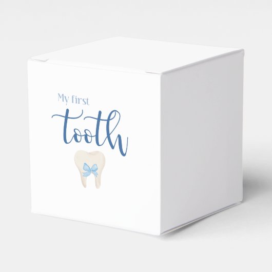 First Tooth - Minimalistisch Blue Geschenkschachtel (Vorderseite)