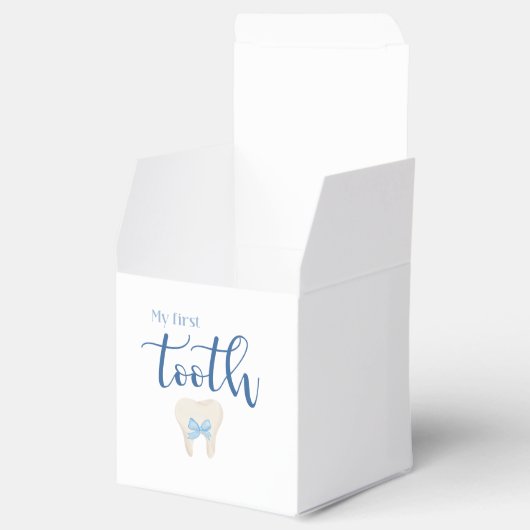 First Tooth - Minimalistisch Blue Geschenkschachtel (Geöffnet)