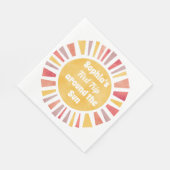 First Trip Around Sun Ballon For Girl Serviette (Ecke)