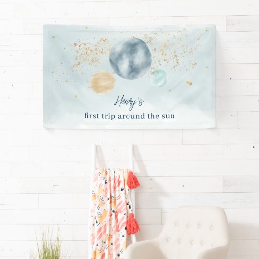 First Trip Around The Sun Birthday Banner Backdrop (Insitu)