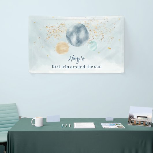 First Trip Around The Sun Birthday Banner Backdrop (Messeveranstaltung)