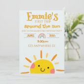 first trip around the sun birthday invitation einladung (Stehend Vorderseite)