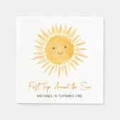 First Trip Around The Sun Boys 1st Birthday Party Serviette (Vorderseite)