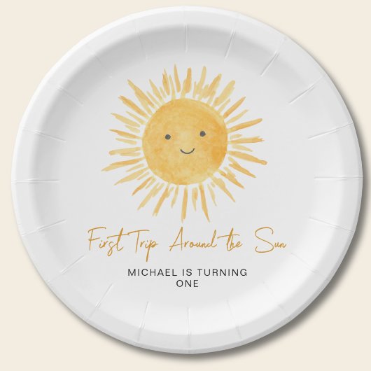 First Trip Around The Sun Boy's Birthday Party Pappteller