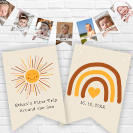 First Trip Around The Sun Custom 1st Birthday Boho Wimpelkette