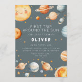 First Trip Around the Sun First Birthday  Einladung (Vorderseite)