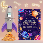 First Trip Around the Sun Galaxy Outer Space Einladung