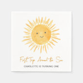 First Trip Around The Sun Girl 1st Birthday Party Serviette (Vorderseite)