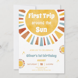 First Trip Around The Sun Invitation Einladung