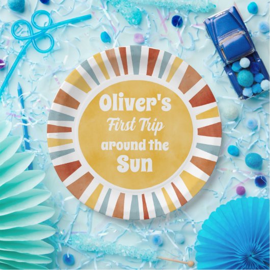 First Trip Around The Sun Invitation Pappteller (Party)