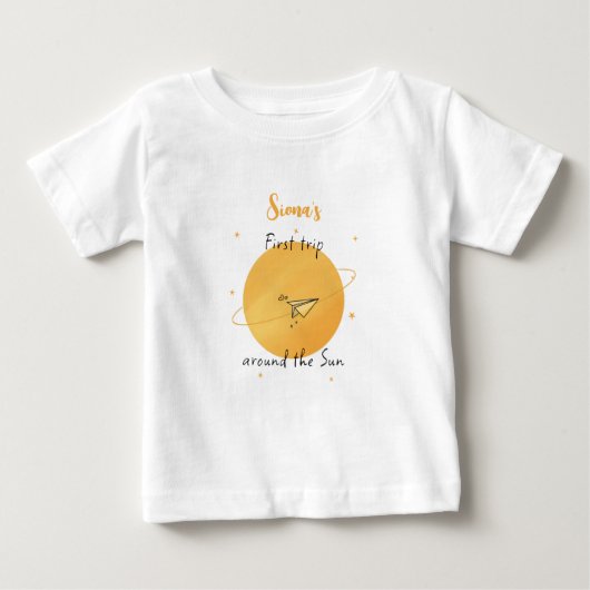 First Trip Around The Sun Paper Airplane Birthday Baby T-shirt (Vorderseite)