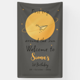 First Trip Around The Sun Paper Airplane Birthday Banner