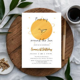 First Trip Around The Sun Paper Airplane Birthday Einladung