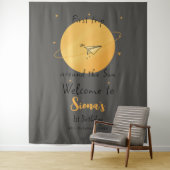 First Trip Around The Sun Paper Airplane Birthday Wandteppich (Beispiel)