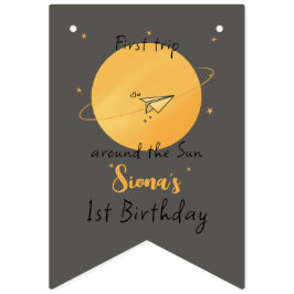 First Trip Around The Sun Paper Airplane Birthday Wimpelkette