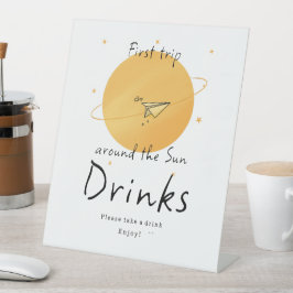 First Trip Around The Sun Paper Airplane Drinks Sockelschild