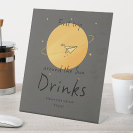 First Trip Around The Sun Paper Airplane Drinks Sockelschild