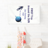 First trip around the sun planet astronaut birthda banner (Insitu)