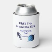 First trip around the sun planet astronaut birthda dosenkühler (Kanne Vorderseite)