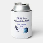 First trip around the sun planet astronaut birthda dosenkühler (Kanne Rückseite)