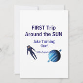 First trip around the sun planet astronaut birthda einladung (Rückseite)