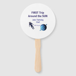 First trip around the sun planet astronaut birthda fächer