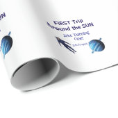 First trip around the sun planet astronaut birthda geschenkpapier (Rolleneckpunkt)