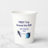 First trip around the sun planet astronaut birthda pappbecher (Rückseite)