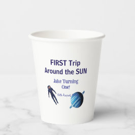 First trip around the sun planet astronaut birthda pappbecher