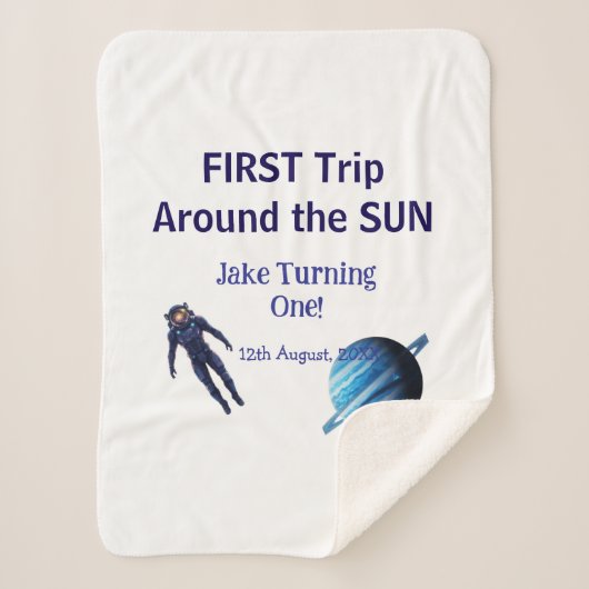 First trip around the sun planet astronaut birthda sherpadecke (Vorderseite)