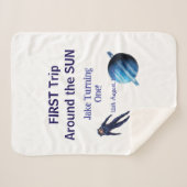 First trip around the sun planet astronaut birthda sherpadecke (Vorderseite (Horizontal))