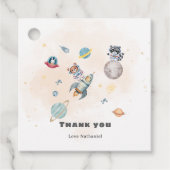 First Trip Around the Sun space animals Birthday  Geschenkanhänger (Vorderseite)