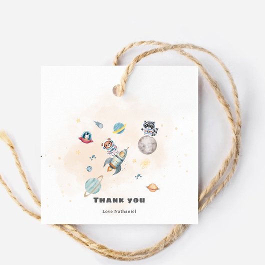 First Trip Around the Sun space animals Birthday  Geschenkanhänger